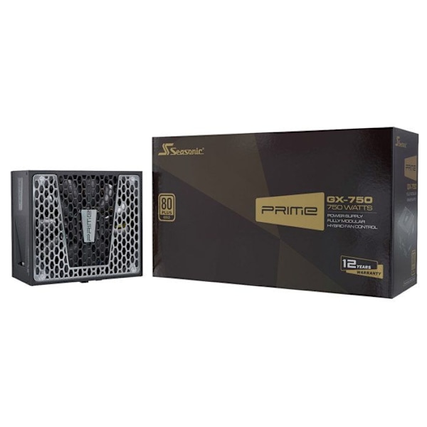 Strømforsyning PC - SEASONIC - PRIME GX 750 - 80PLUS Gold - 100% modulær - 750W Sort
