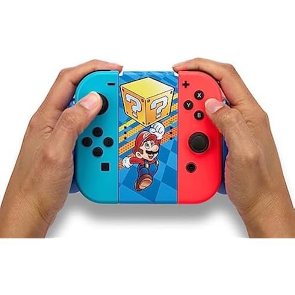 Manette Joy-Con - POWERA - Comfort Grip - Farve Mystery Block Mario - Ergonomisk - Kompatibel med Nintendo Switch Mystery Block Mario