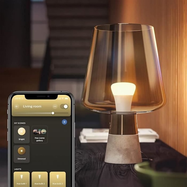 2 kpl LED-älylampuja - PHILIPS HUE White - 929002469205 - E27 - Vastaa 75 W - 1100 lumenia - Bluetooth valkoinen
