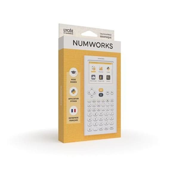 Numworks Python -laskin vit och gul