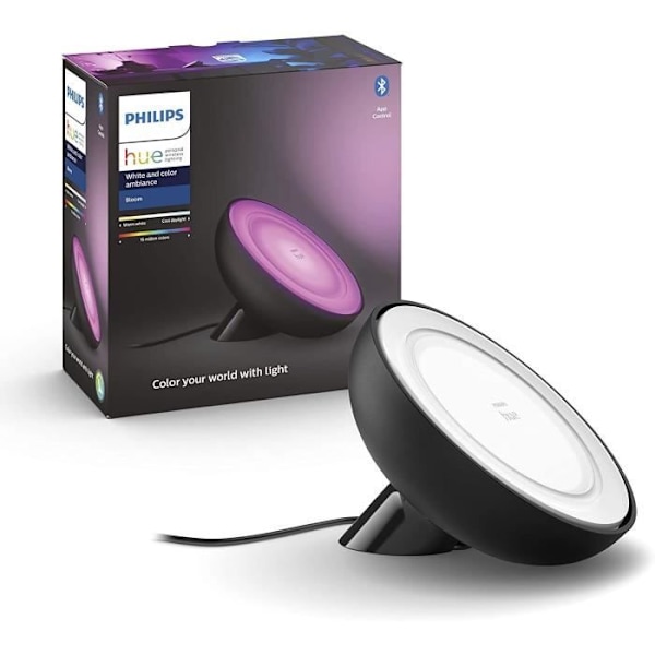 Philips Hue Valo & Väri Ambiance, Bloom-lamppu, Musta, yhteensopiva Bluetoothin kanssa, toimii Alexan, Googlen ja Homekitin kanssa