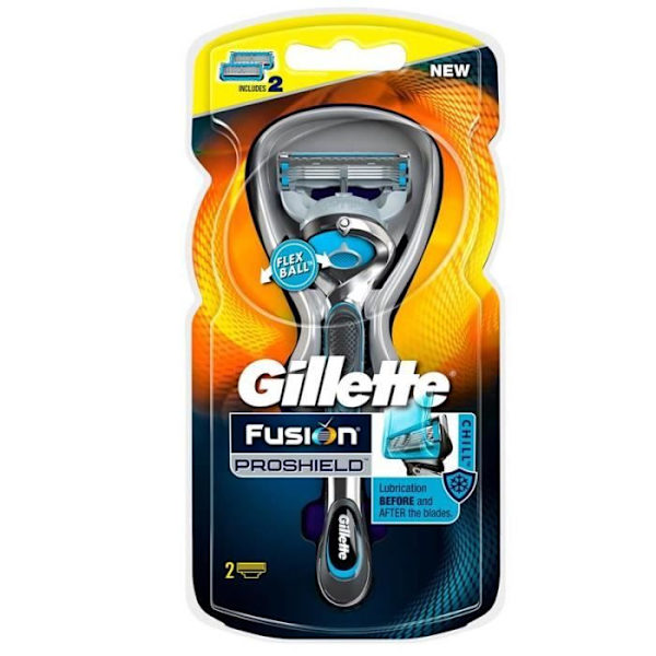 Gillette Fusion Proshield, sininen, harmaa, hopea