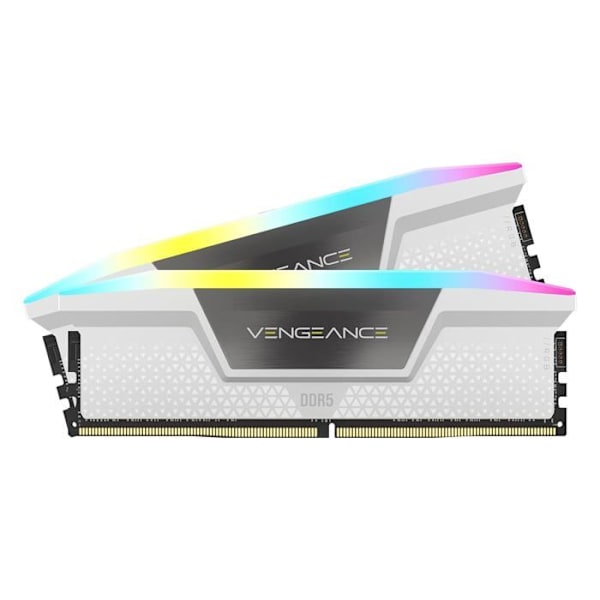 RAM-hukommelse - CORSAIR - Vengeance RGB DDR5 RAM 32GB (2x16GB) 6000MHz CL30 Intel XMP iCUE-kompatibel - Hvid
