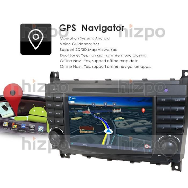 4G+64G 8 Core Android10 Bilradio Multimediaspelare för Mercedes Benz C Class W203 2004-2007 CLC CLK W209 Carplay GPS Navi