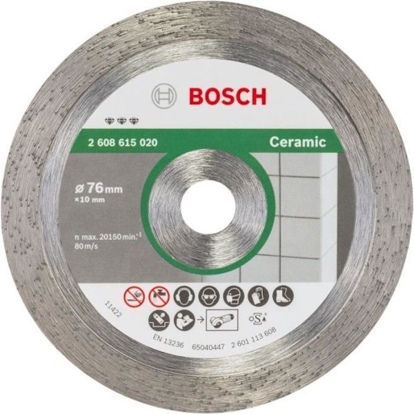 Timanttiviilalevy - BOSCH - 2608615020 - Ø76 mm - Holkki 10 mm - Jatkuva terä