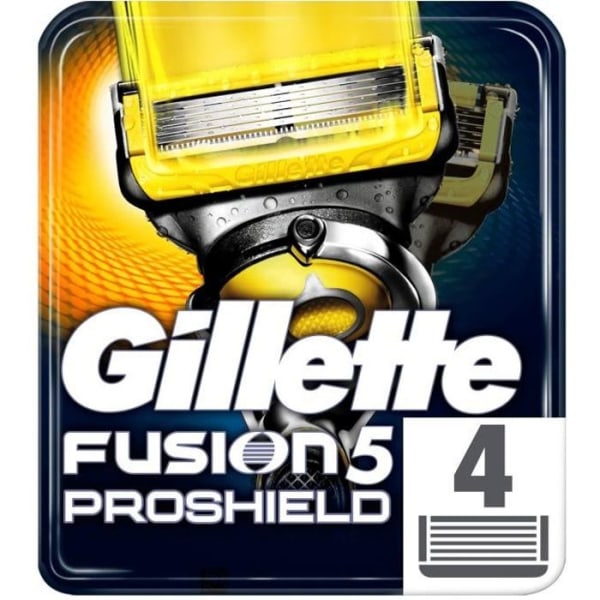 Razor blades - GILLETTE - Fusion5 ProShield - Blid barbering - Beskyttelse mod irritationer - Pakke med 4