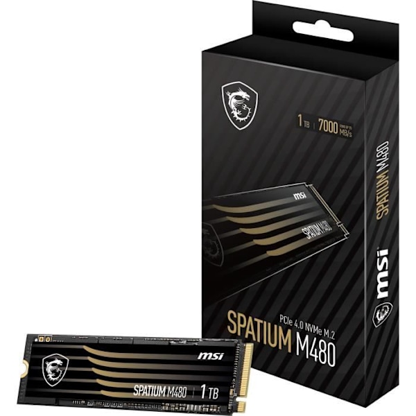 Intern SSD -drev - MSI - SPATIUM M480 - 1TB - PCI Express 4.0 x4 (NVMe) (S78-440L490 -P83)