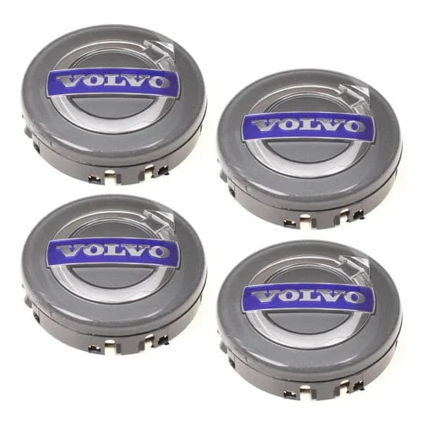 Volvo 02- 64MM 4-pack Navkapslar Volvo Silver one size