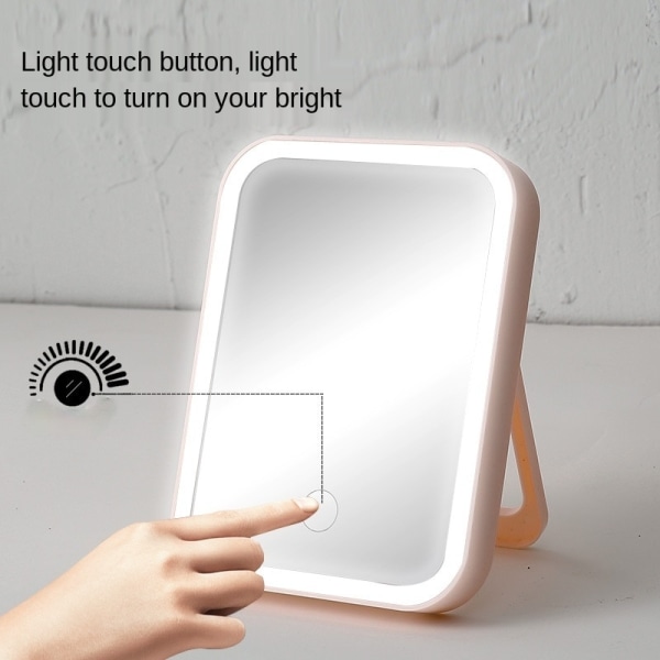 Sammenleggbart bærbart speil LED-sminkespeil med lys White monochromatic