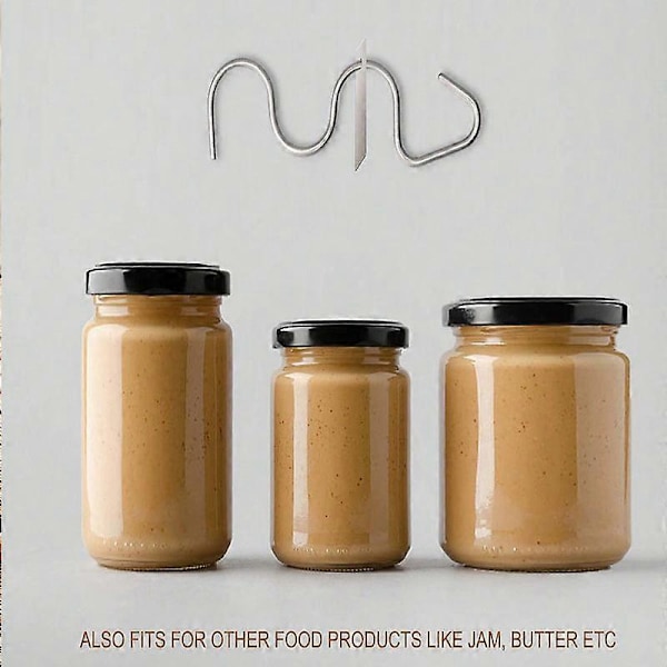 Peanutbutter Rører og Skraber, Rustfrit Stål, til 350-850g Glas Velegnet til Blanding af Forskellige Peanutbutter & Marmelade