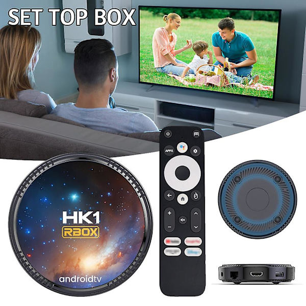Android 11.0 HK1 RBOX W2T Smart TV-box 2.4G/5G Dual-band WIFI Röstfjärrkontroll Set-Top Box 16G 32G 64G Mediaspelare för Hemmet