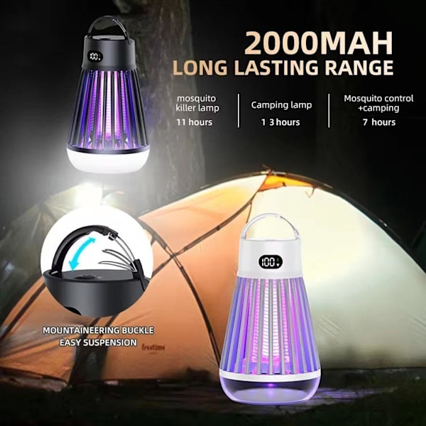 Elektrisk myggdödare för utomhusbruk UV-ljuskälla myggdödare sommarlampa P4A6 campingfälla mygga mal fluga