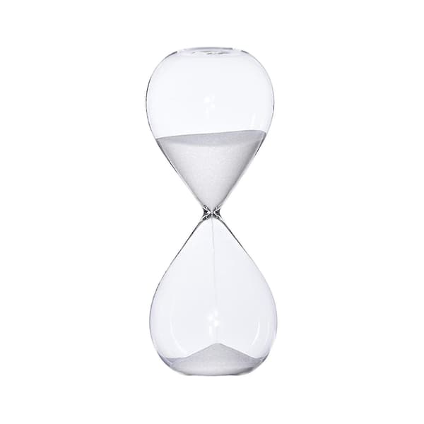 Personligheds-Sandur - 5/30/60 Minutter Rund Sandtimer White 30min