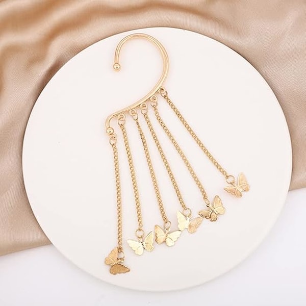 Zircon Sommerfugl Kvast Øreringe til Kvinder Piger, Lange Farver Krystal Imitation Perle Dingle Øreringe Rhinestone Sommerfugl Drop Øreringe