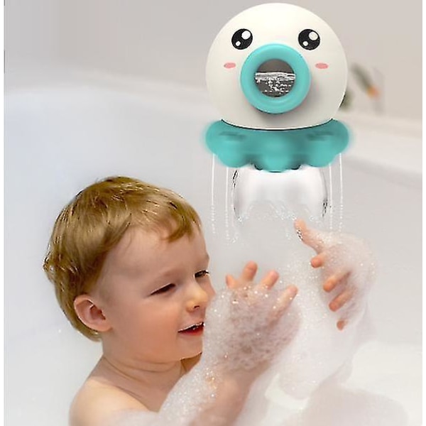 Roterande sprayvatten bläckfisk Bathtime Tecknade leksaker gör baby inte längre tråkigt (grönt)