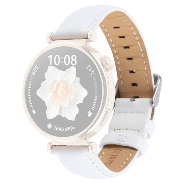 För Garmin Lily 2 Active/Lily 2 Armband 14mm Topplager Nappa Läder Klockarmband - Vit White