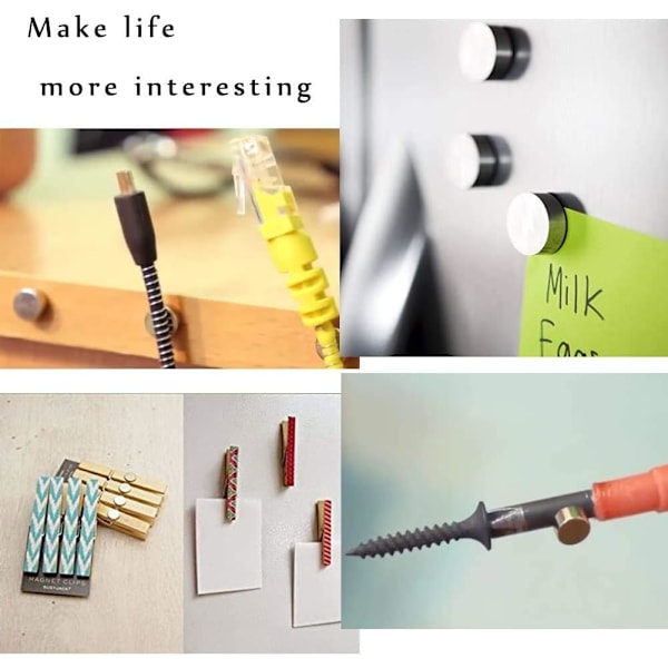 Yizhet Neodyymimagneetit 50 kpl Ultravahvat Minimagneetit Supermagneetit 10x2 mm Jääkaapeille, Magneettitaululle, Valkotaululle, Muistitaululle, Magneettinauhoille jne.