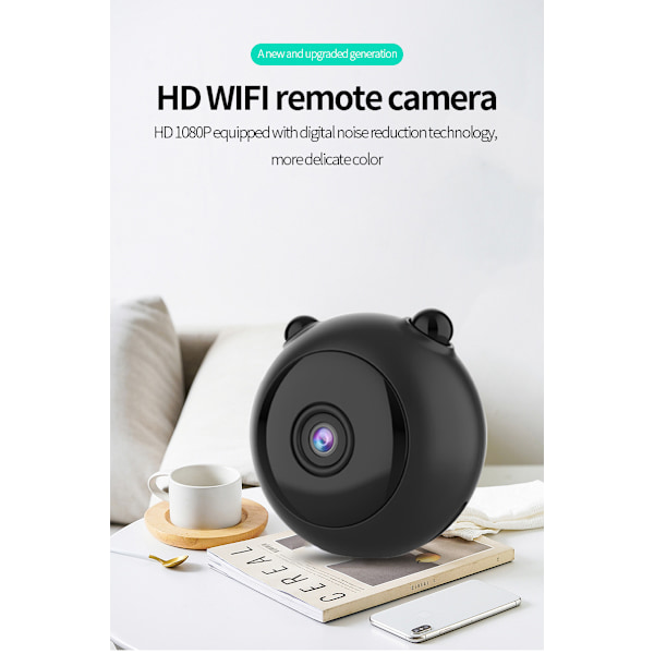 Mini HD 1080p Hjemme Wifi Fjernbetjent Sikkerhedskamera, Smart Bevægelsesdetektering