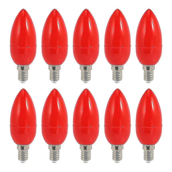 Red Fortune E14 LED Kertepærer, Energibesparende, 10-pak til Gudelys