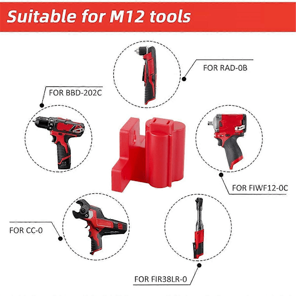 4 stk. Værktøj Strømbatteri Beslag Opbevaring til Milwaukee M12 12V
