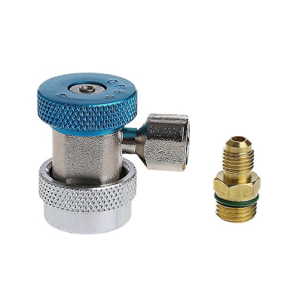 2st Bil Auto Freon R134a Snabbkopplingar Adaptrar Luftkonditionering Köldmedium Justerbar A/c Manifo