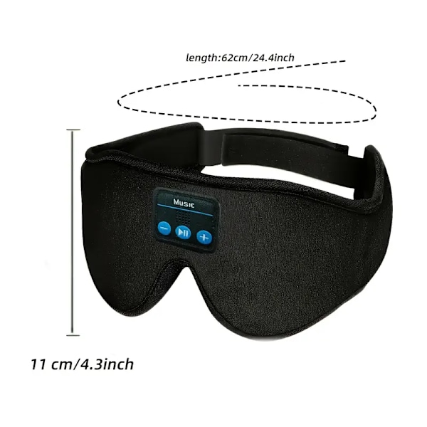1 kpl LC-Dolida unimaski Bluetooth-kuulokkeilla - 3D-unikuulokkeet kylkiasennossa nukkuville - Täydellinen lahja ja matkatarvike
