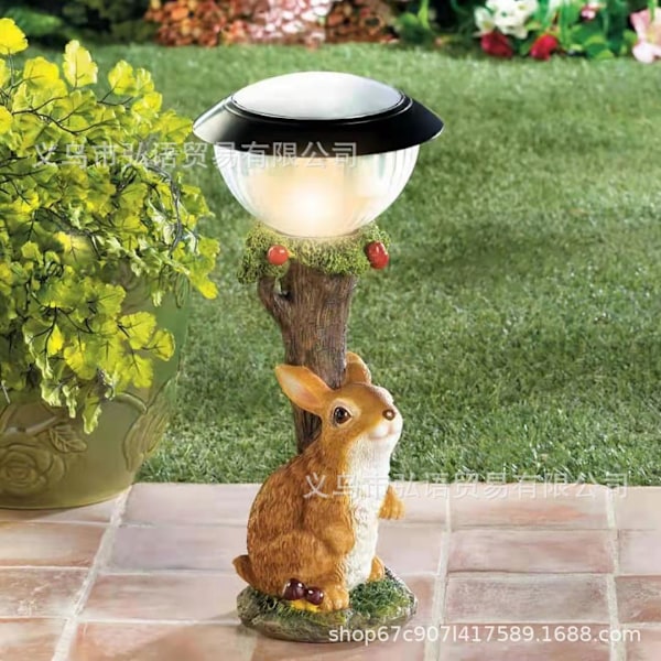 Harts hantverk kreativa ornament solcellslampor katter och hundar dekorationer skrivbordsdekorationer kanin LED-lampor solcellsmodeller 12cm*6cm