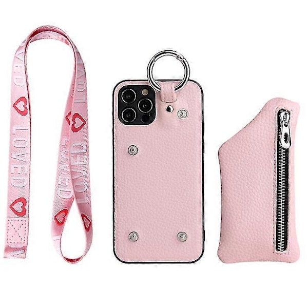 Telefondeksel i skinn med myntpung for iPhone 12/12 Pro Max/iPhone 11