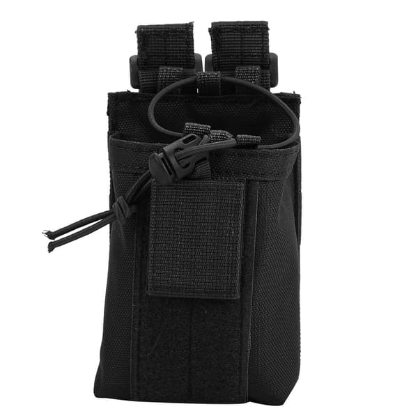 Nylon Letvægts Militær Vandflaske Interphone Opbevaringstaske Pung til Molle System (Sort)