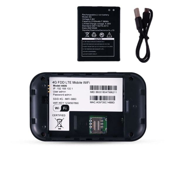 Mobil WiFi Hotspot 4G LTE 150 Mbps 120 för SIM-kort