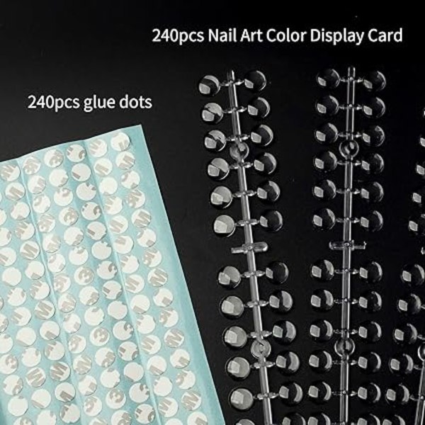 240 stk. Runde Falske Negle Display Tips - Transparent Neglekunst Display Kort Neglekunst Farve Display Tips Værktøj Negleprøve