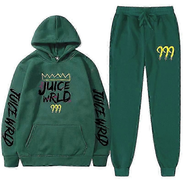 Ny Juice World Hoodie Träningsoverall Sweatshirt + Joggingbyxor Juice Wrld Juice Wrld Juice Wrld Trap Rap Regnbåge Tomografi Juice Wrld green 1 M