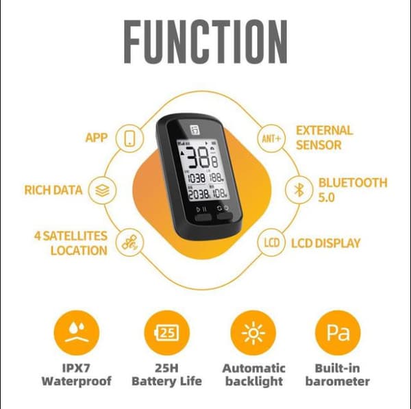 Smart GPS Sykkelcomputer Trådløs Digitalt Speedometer Xoss