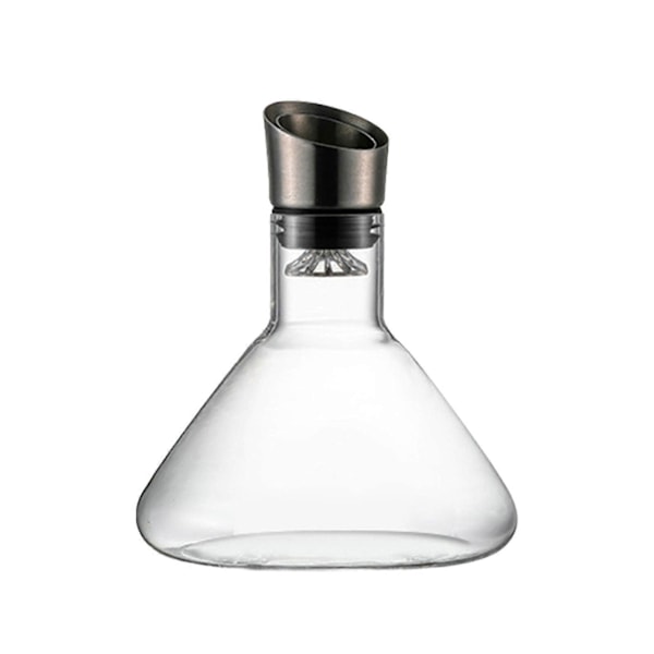 Glas Vinkaraffel med Belufter Rustfrit Stål Filtrering 12-Kanals 1600ml Kapacitet Håndlavet Rødvin