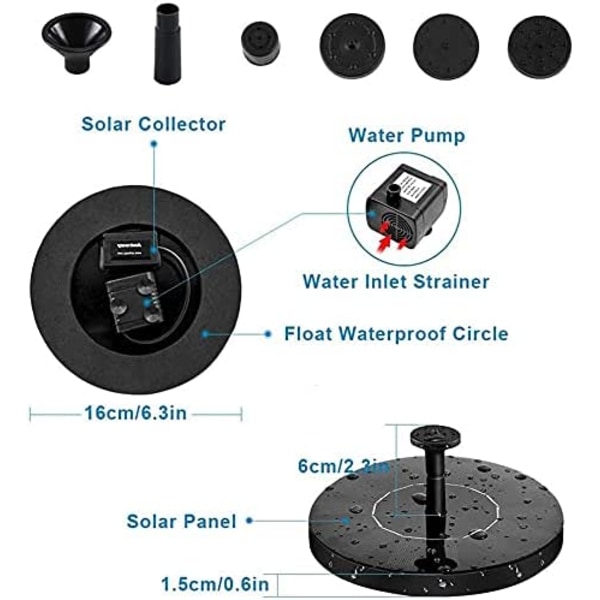 Solar Fountain Solar Pond Pump Hagedekorasjon