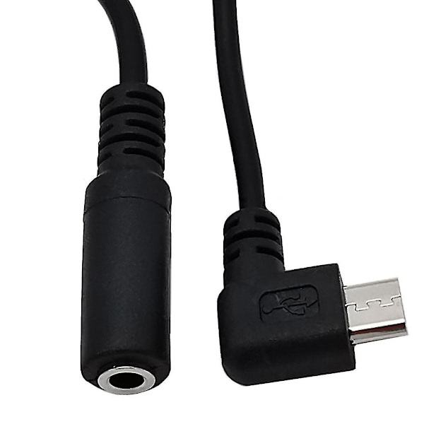 Micro USB til 3.5mm Jack Audio Adapter Kabel Rettvinklet Micro USB Hannkabel