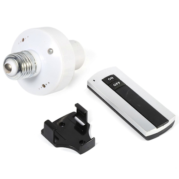 E27 Skruv Trådlös Fjärrkontroll Lampa Glödlampa Hållare Sockel Strömbrytare 220V