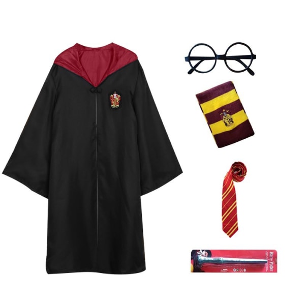 Harry Potter 5ps sæt Magic Wizard Fancy Dress Cape Cloak XL Gryffindor Gryffindor XL