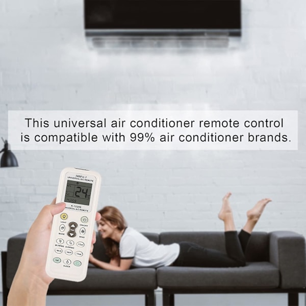 Universell AC-fjärrkontroll för LG Gree Midea Toshiba Haier Daikin Hitachi Sharp Panasonic Samsung Sanyo Hisense Fujitsu Whirlpool och fler