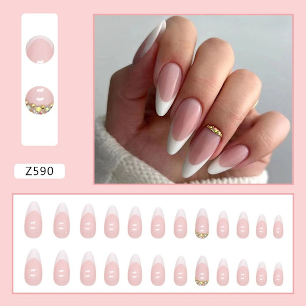 24 lange mandellange falske negle combination 3
