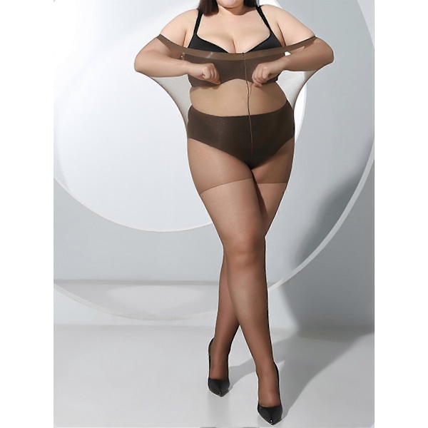 3-pack Dam Sheer Plus Size Tights med Stöd och Förstärkta Tår Strumpbyxor