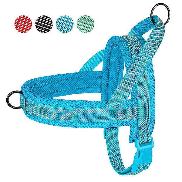 Sikkerhedsreflekterende hundesele, trækfri, frontmonteret til kæledyr, Beagle Rottweiler Blue M:Chest 53-66cm