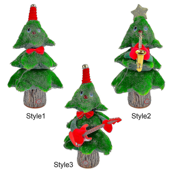 Dansende juletræ elektronisk plyslegetøj med sang 8 engelske sange Sjovt interaktivt legetøj 34 cm style 3