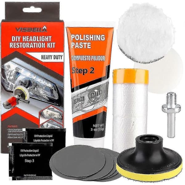 Frontlykt Bil Frontlykt Poleringspasta Kit DIY Frontlykt Restaureringssystem Bilverktøysett