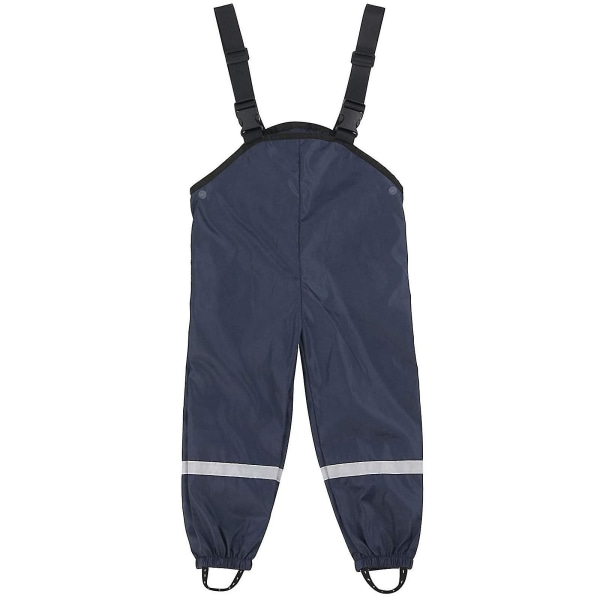 Regnbukse med PU-stropper for barn, marineblå 92