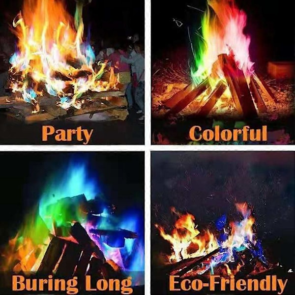 50g~750g Magiske Neon Flammer Fargeskiftende Mystisk Bål pulver Bålpanne 750g