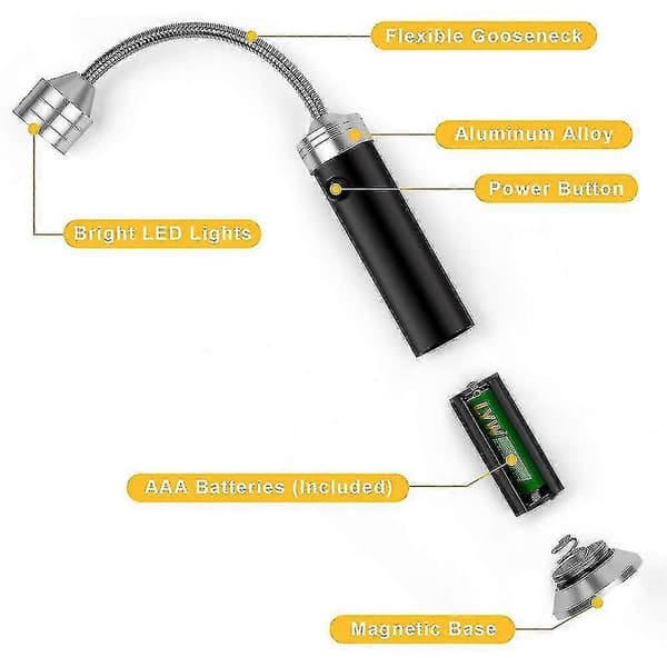 2 stk. Grilllys med magnetisk base, super-lyse LED BBQ-lys