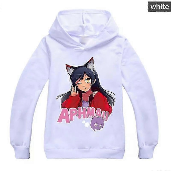 Ny Pojkar Flickor Casual Långärmad Hoodie Aphmau Barn Huvtröja Tröjor Toppar Gåva 9-10Years White
