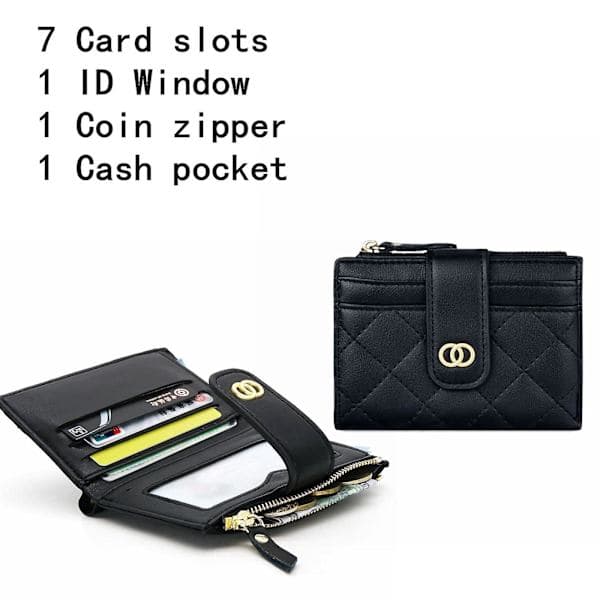 Plånbok Dam Små Plånböcker Dam PU Läder Organizer Dragkedja Myntväska Bifold Liten Clutch
