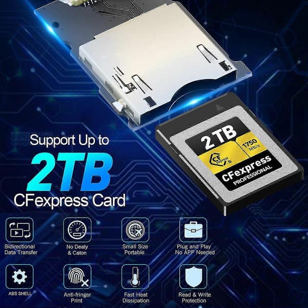 Cfexpress Typ B Kortläsare Usb3.1 Gen2 Typ C Kortläsare